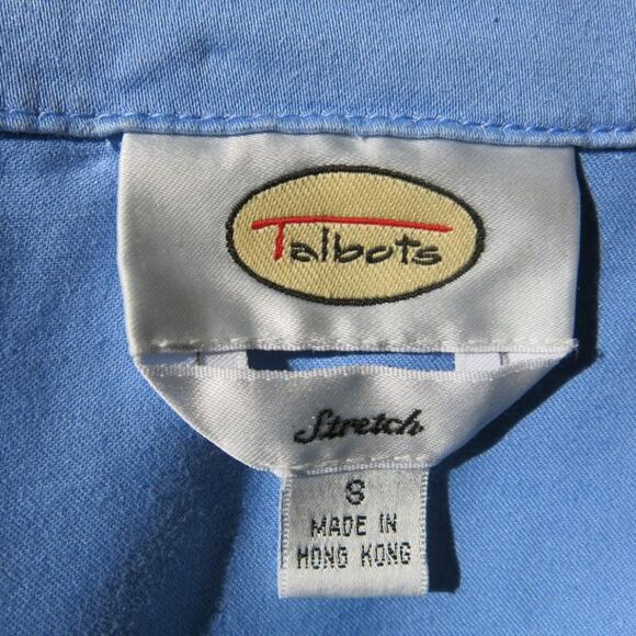 TALBOTS Short Jacket Size S Women's Light Weight Zipper Silver Closures Blue - Picture 4 of 5